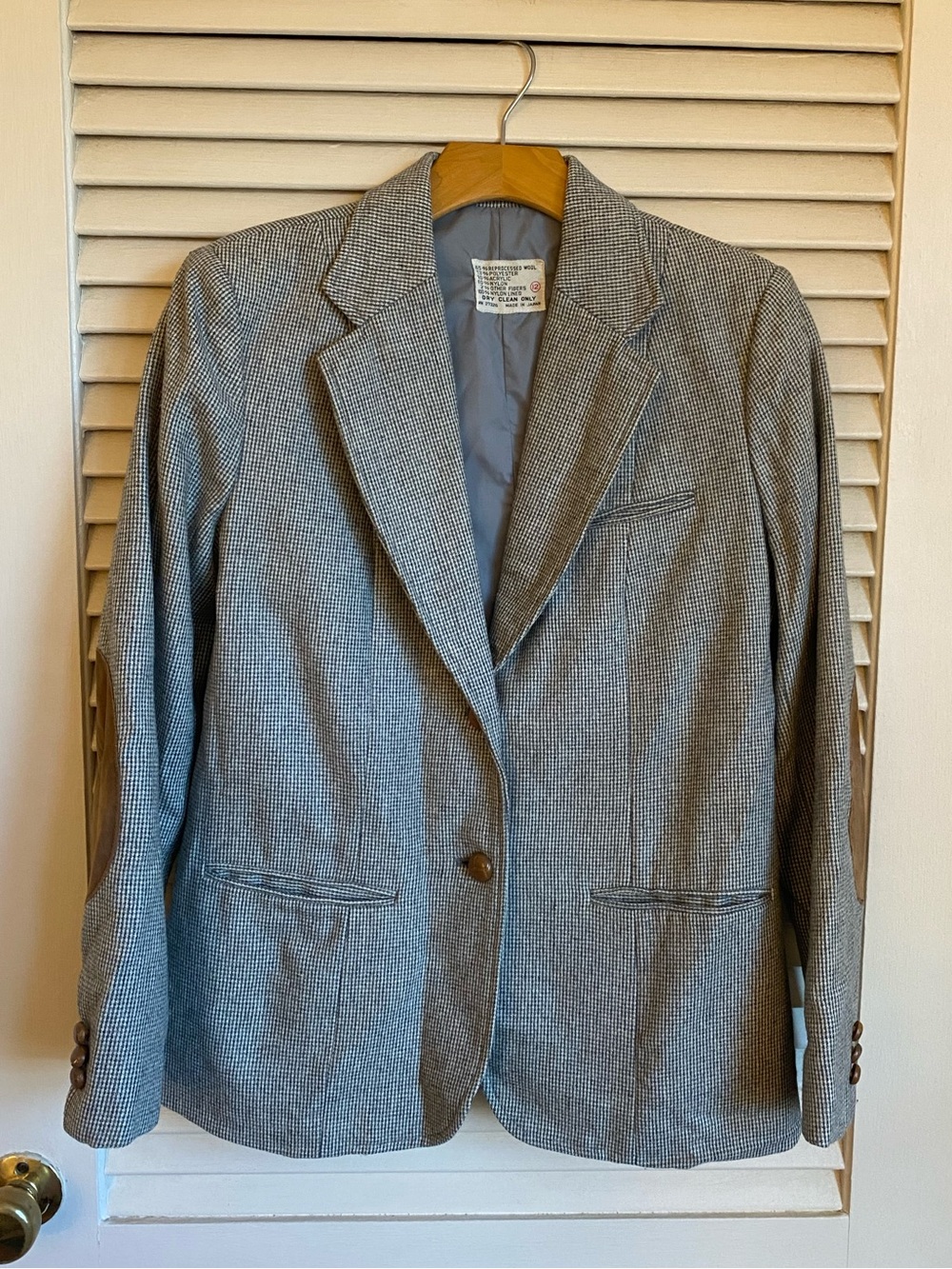 Houndstooth Vintage Wool Blend Women's Blazer